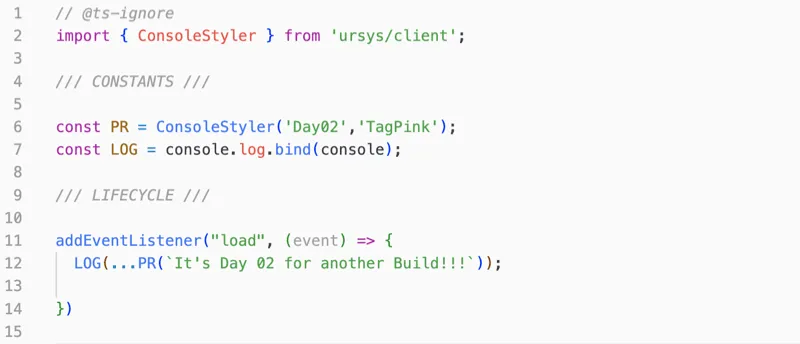 TypeScripts source file to be run by the Eleventy html template