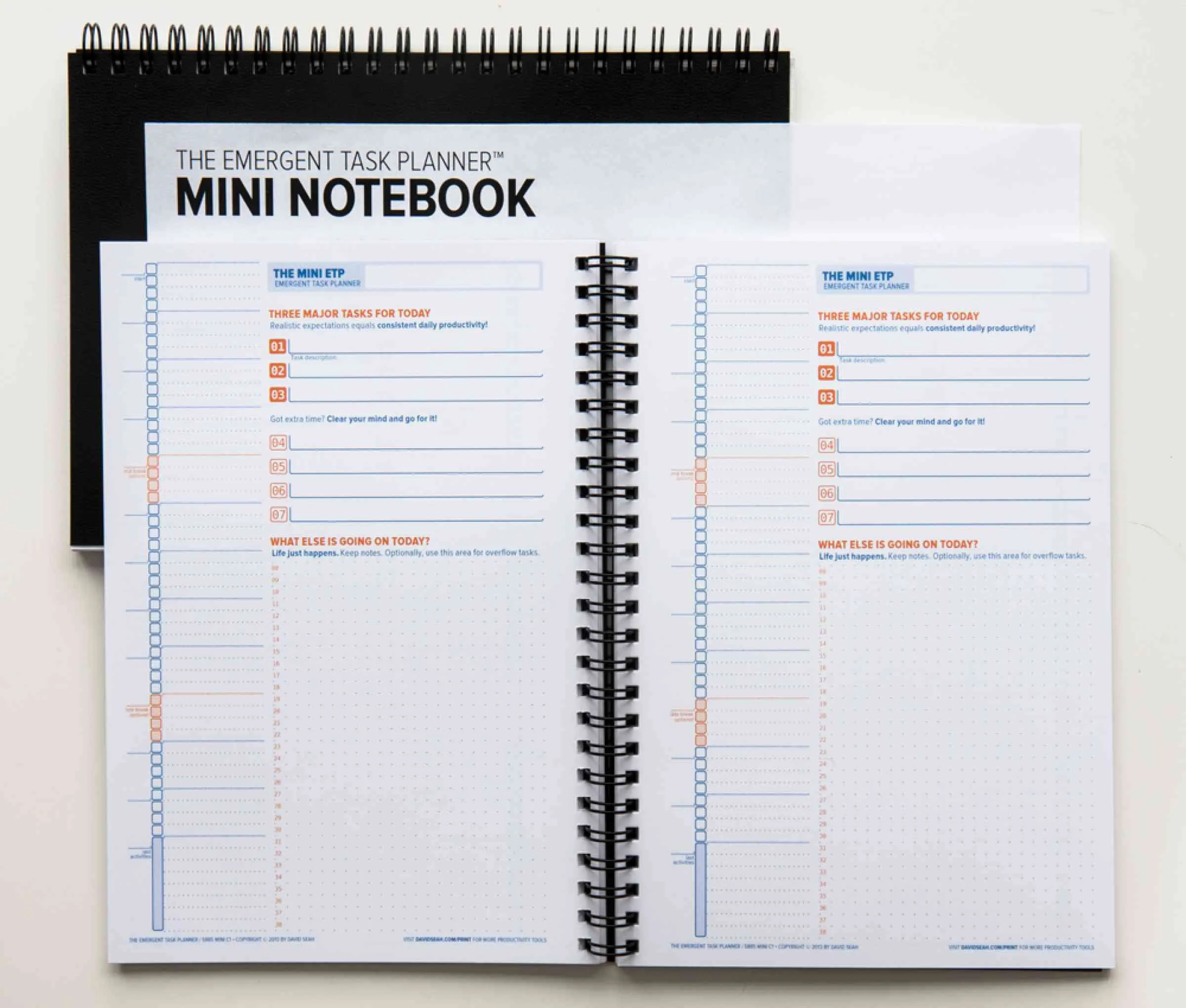 The Mini ETP Notebook shown closed and open (full size image)