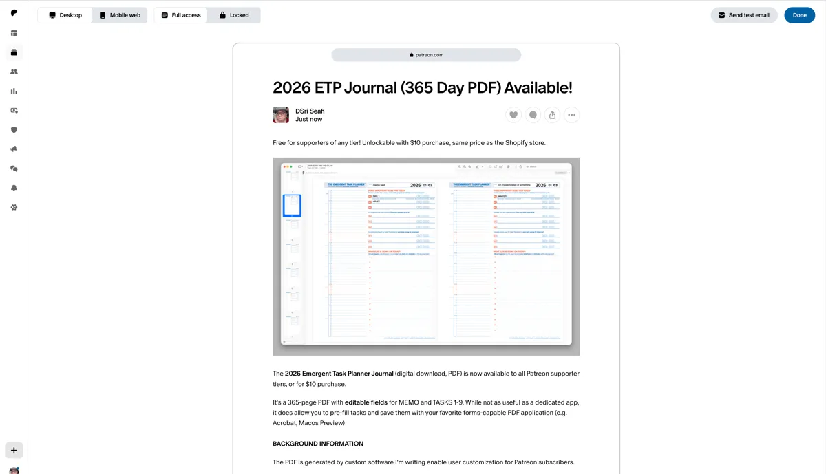 A screenshot of the Patreon post where you can download the PDF if you are a subscriber or purchase access (full size image)