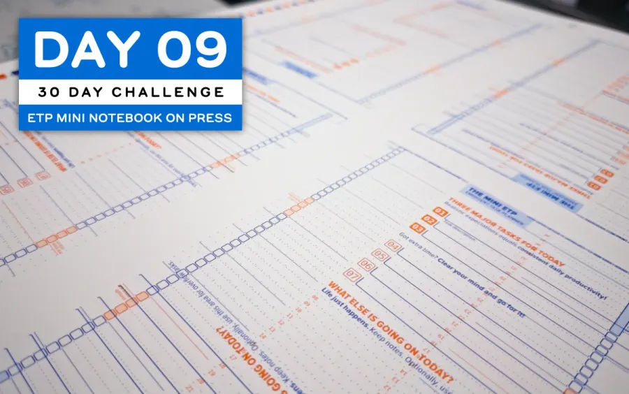 Title photo shows a closeup of a test sheet used to calibrate the Heidelberg Offset Press