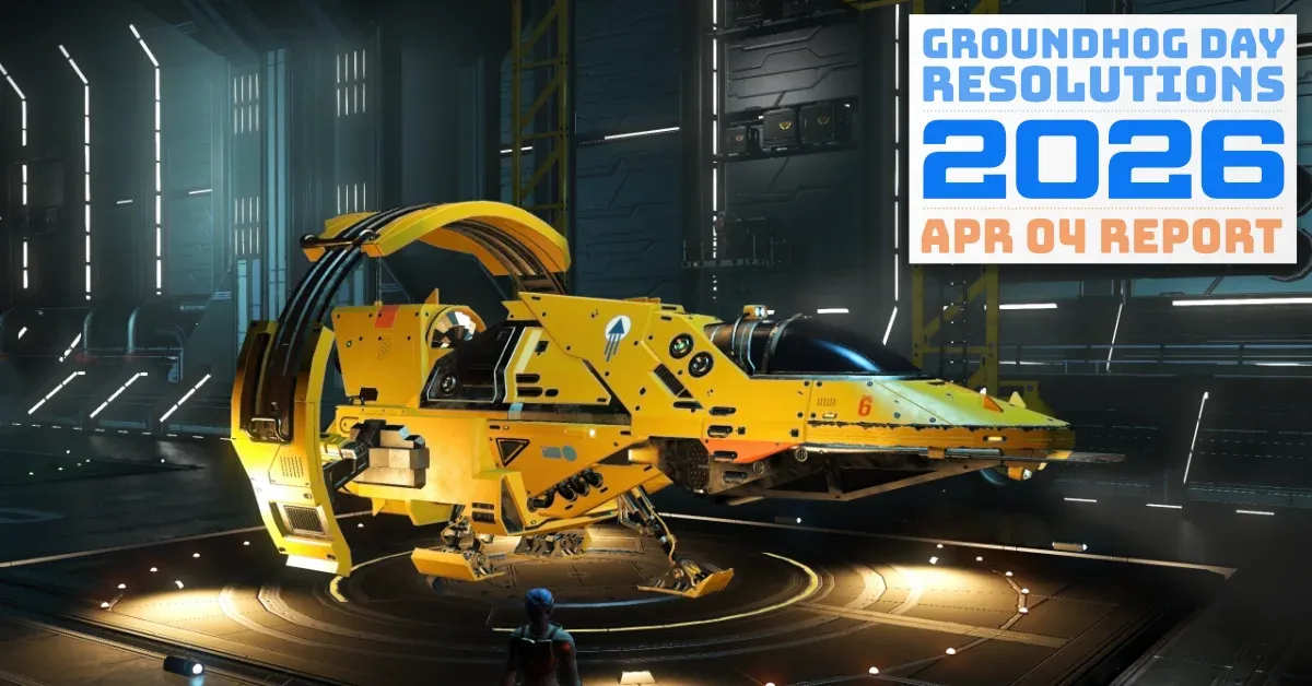 A compact spaceship from the game No Man's Sky, ready to launch (full size image)