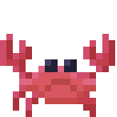 resized pixelated dancing or angry crab